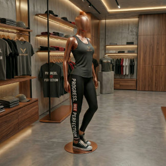 Leggings de Academia Progresso Não Perfeição