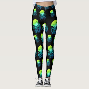 Leggings de águas-vivas - Geleias Neon Green Jelly
