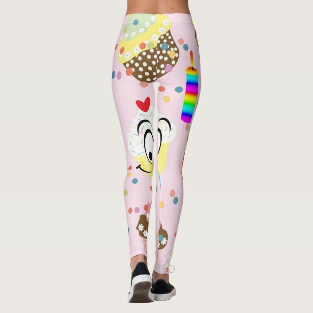 Leggings de Aniversário Cupcake (Verso)