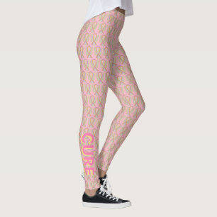 Leggings de anjo de fita de consciência rosa e Do