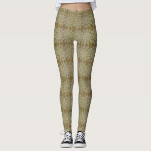 Leggings de aparência de crochê na pera de cor-