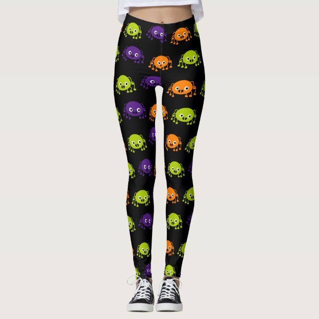 Leggings de aranha do Halloween com várias cores (Frente)