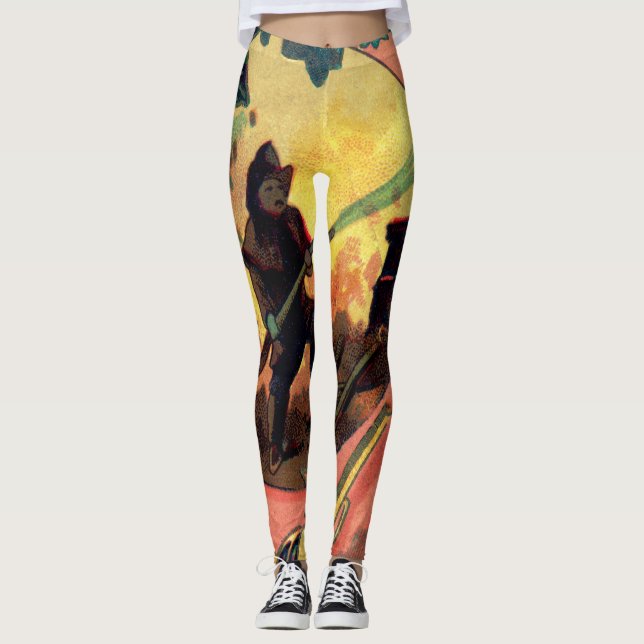 Leggings de Arte Bombeiro Bombeiro da Vintage 1880 (Frente)