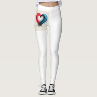 Leggings de Arte Cardíaca Brushaft - Abstrato Negr