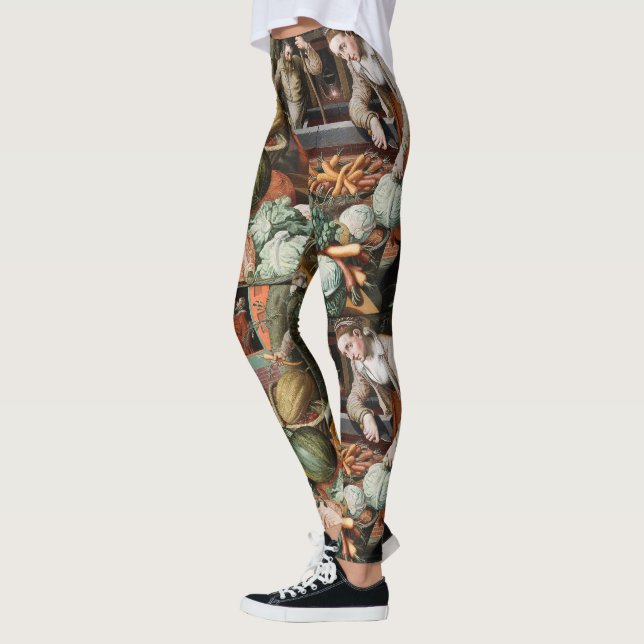 Leggings de arte "Cena de Mercado" (Esquerda)