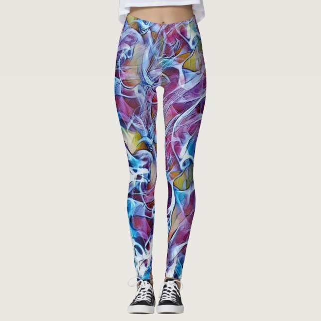 Leggings de arte coloridas abstrato (Frente)