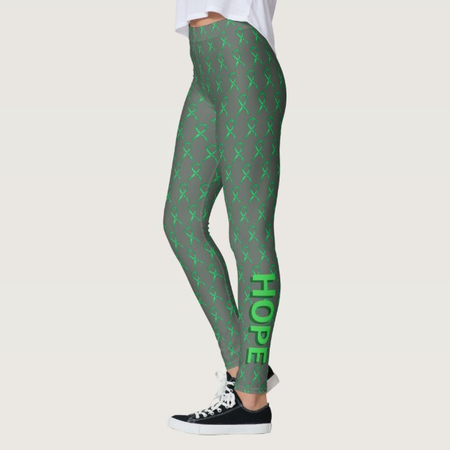 Leggings de Arte de Fita de Sensibilização Verde (Esquerda)