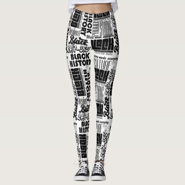 Leggings de Arte de História Negra para Mulheres (Frente)