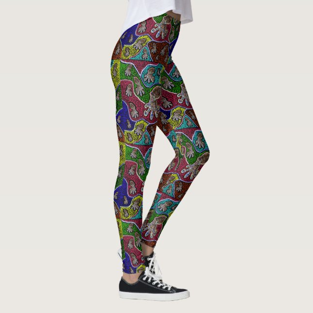 Leggings de Arte de Polvo Azul Aussie (Direita)