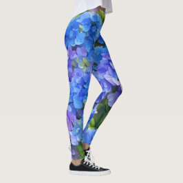 Leggings de Arte do Jardim Blue Hydrangea