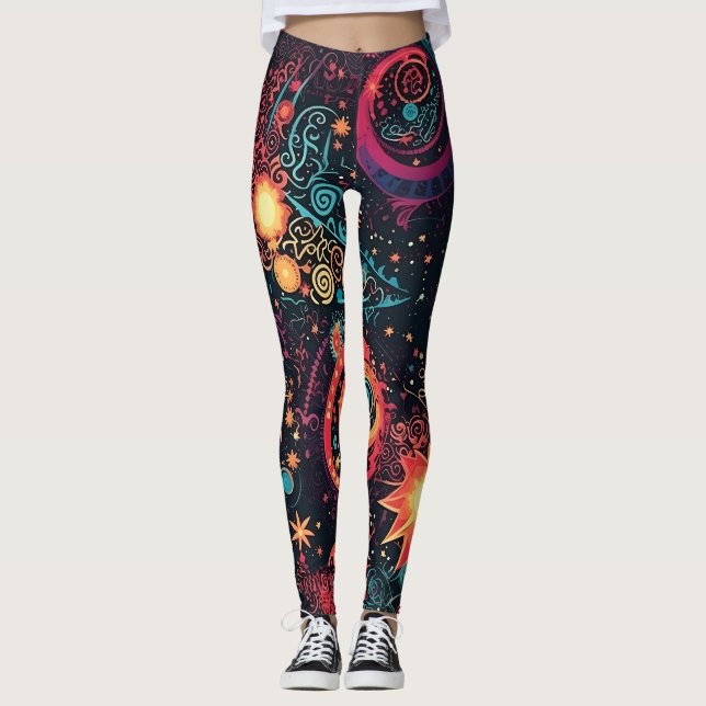 Leggings de arte em galáxia (Frente)