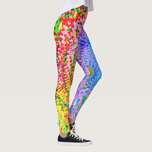 Leggings de Arte Fratural Multicoloridas (Direita)