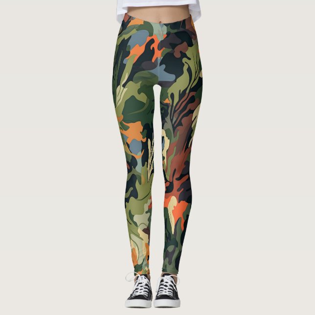 Leggings de arte lindas camufladas (Frente)
