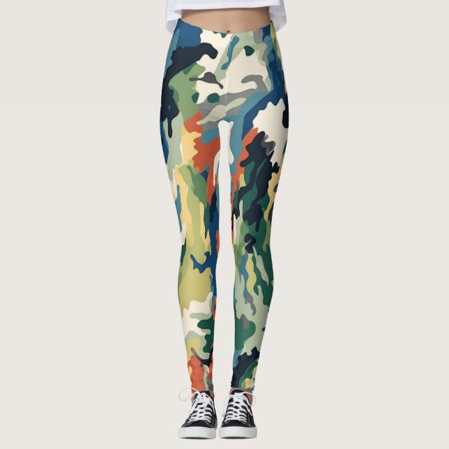 Leggings de arte lindas camufladas (Frente)