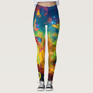 Leggings de arte sobre dragões e monstros