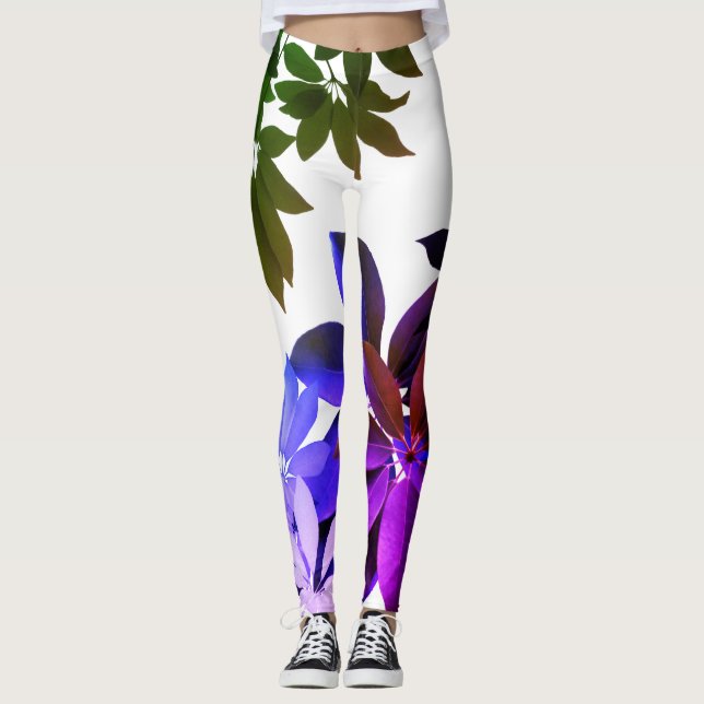 Leggings de Artes de Leaes Tropicais (Frente)
