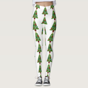 leggings de árvores de natal emoji