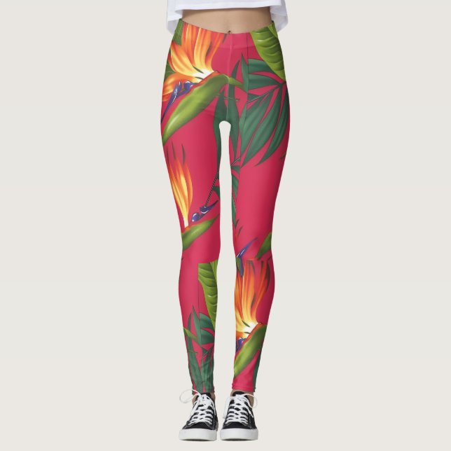 Leggings de ave do paraíso (Frente)
