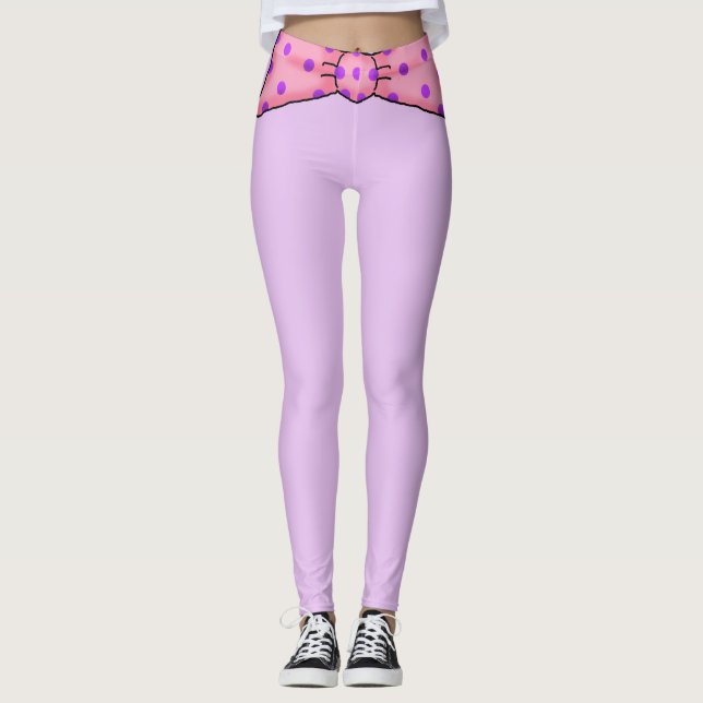 Leggings de banda de Bolinhas rosa (Frente)
