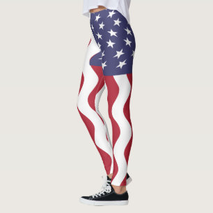 Leggings de bandeira americana