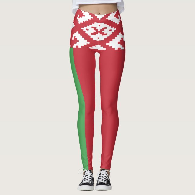 Leggings de bandeira bielorrussa patriótica (Frente)