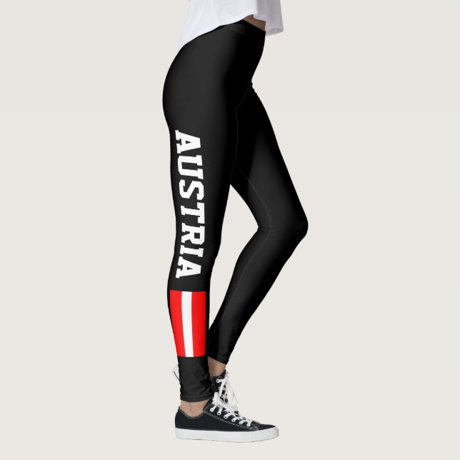 Leggings de bandeira da Áustria para esportes de m (Direita)
