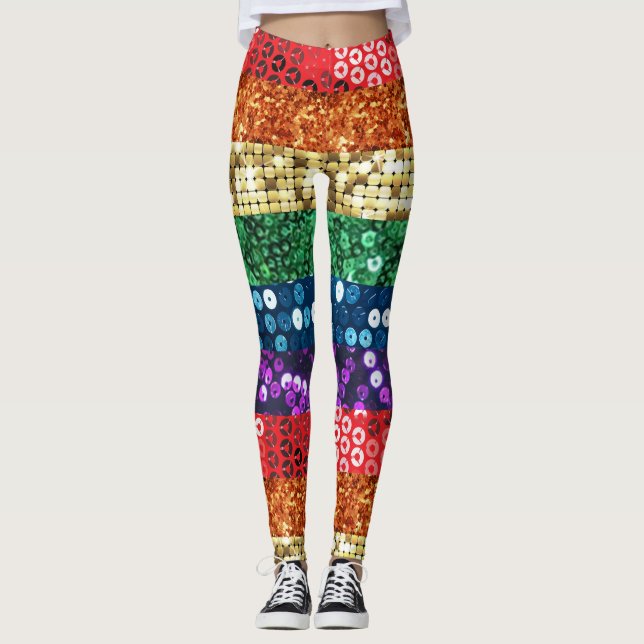 leggings de bandeira do orgulho sequino (Frente)