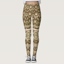 Leggings de bege castanho verde-militar