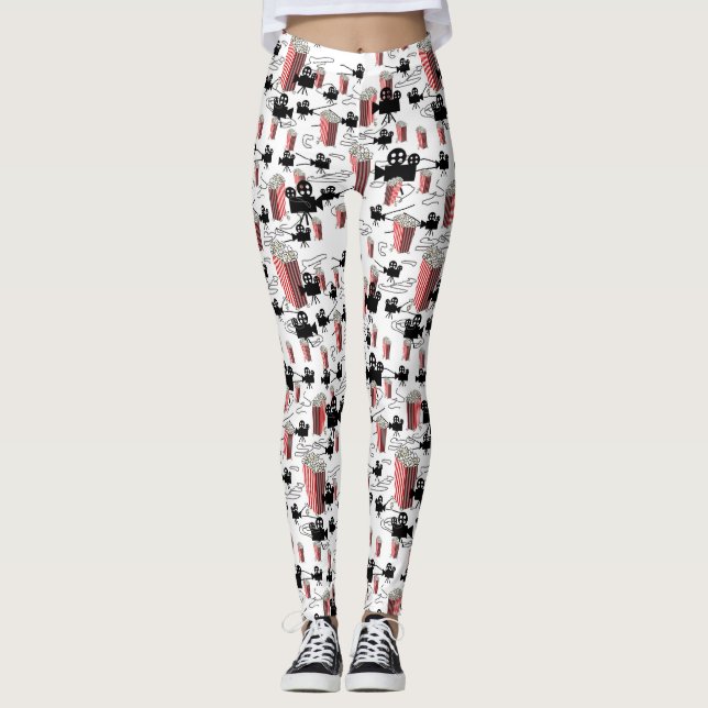 Leggings de Bobinas de Filme e Pipoca (Frente)