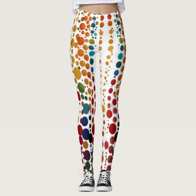 Leggings de Bolinhas de Cores Vibrantes (Frente)