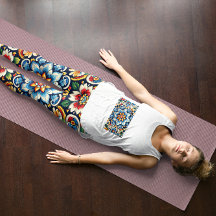 Leggings de bordados mexicanos vibrantes