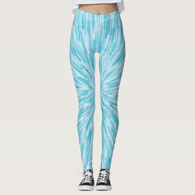 Leggings de burst do centro azul (Frente)