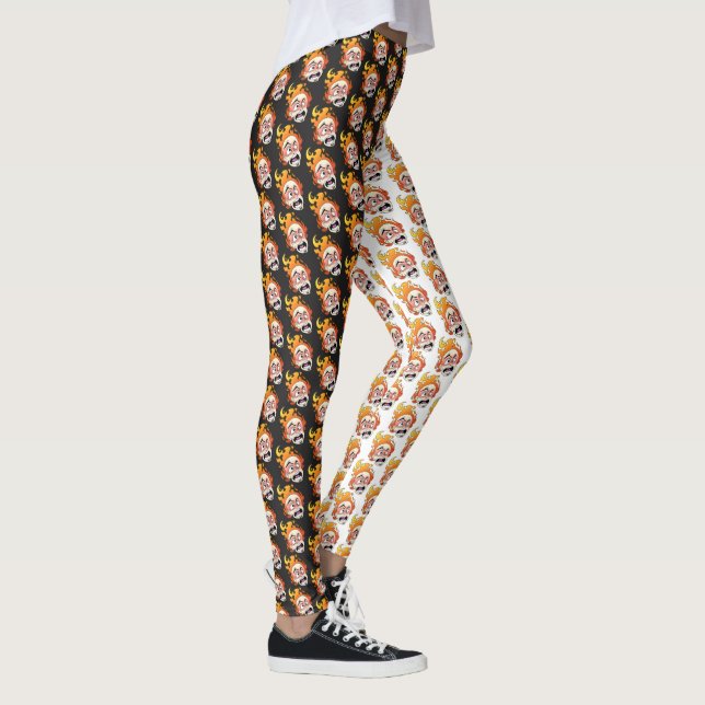 Leggings de cabeça de fogo escovilélicas e Impress (Direita)