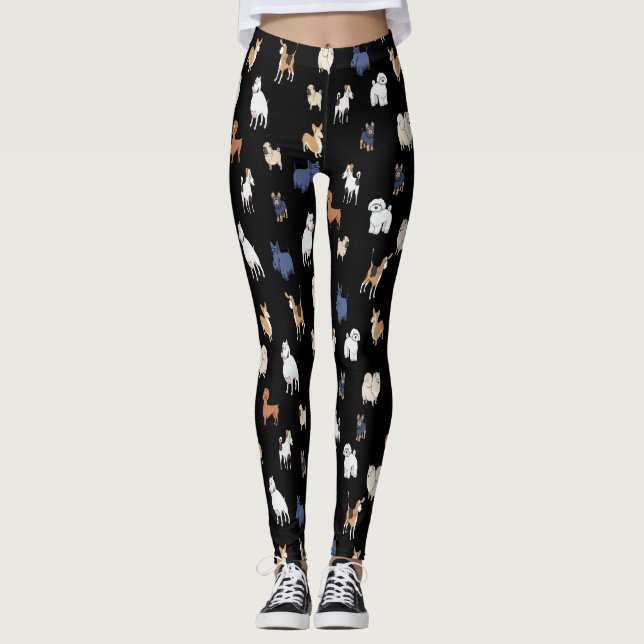Leggings de Cães de Cartoon (Frente)