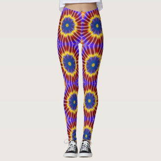 Leggings de Caleidoscópio Tie Dye Arco-Íris
