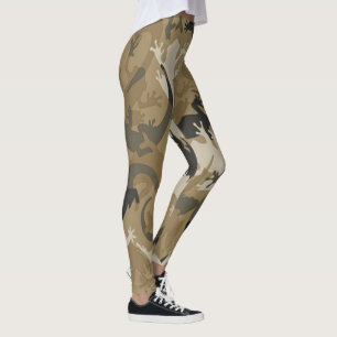 Leggings de Camouflage, Réptil Castanho