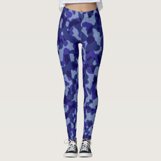 Leggings de camuflagem azul