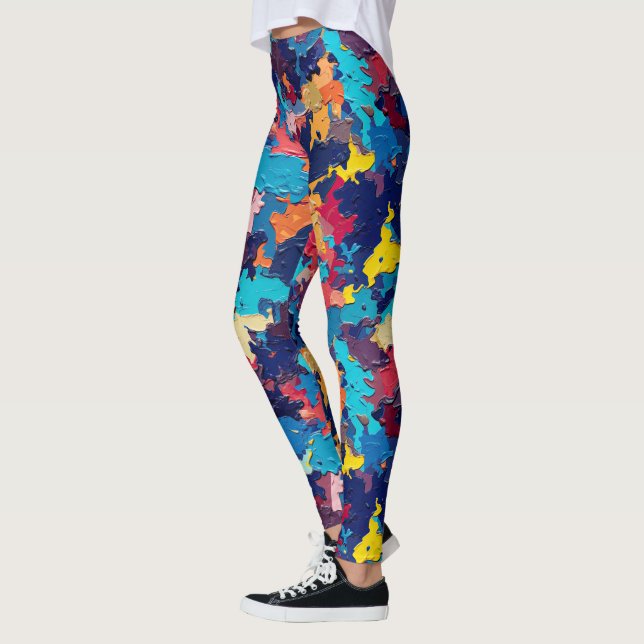 Leggings de Camuflagem Chaótica - Divertimento (Esquerda)