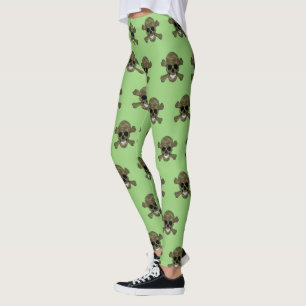 Leggings De Camuflagem Crânio E Crossbones