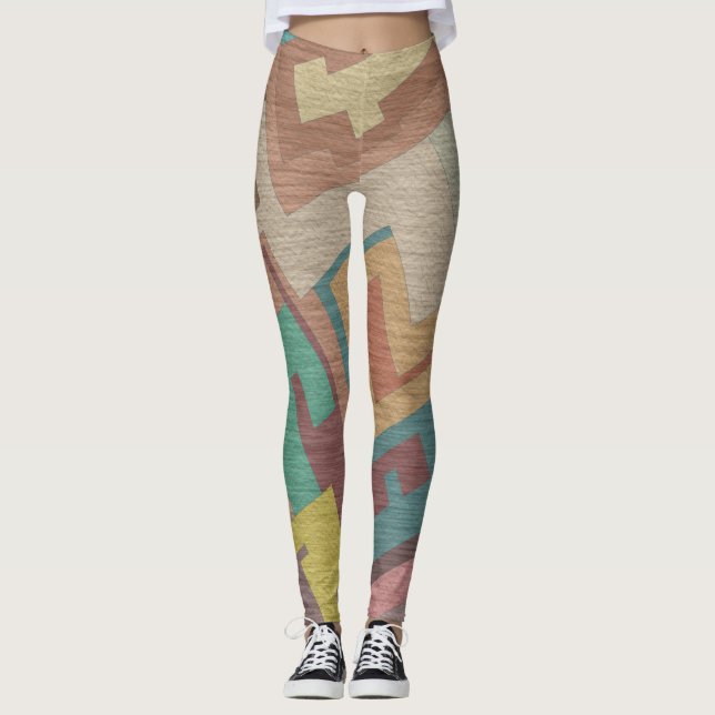 Leggings de Camuflagem de Cores do Deserto (Frente)