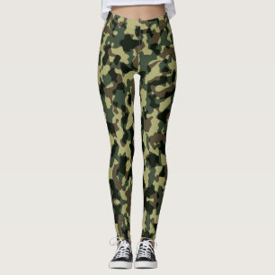 Leggings de Camuflagem Verde-Oliva