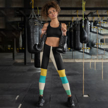 Leggings de Capri com Multicores Stripe