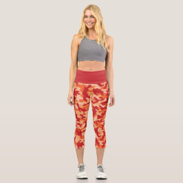 Leggings de Capri de Camuflagem de Apricot Lava