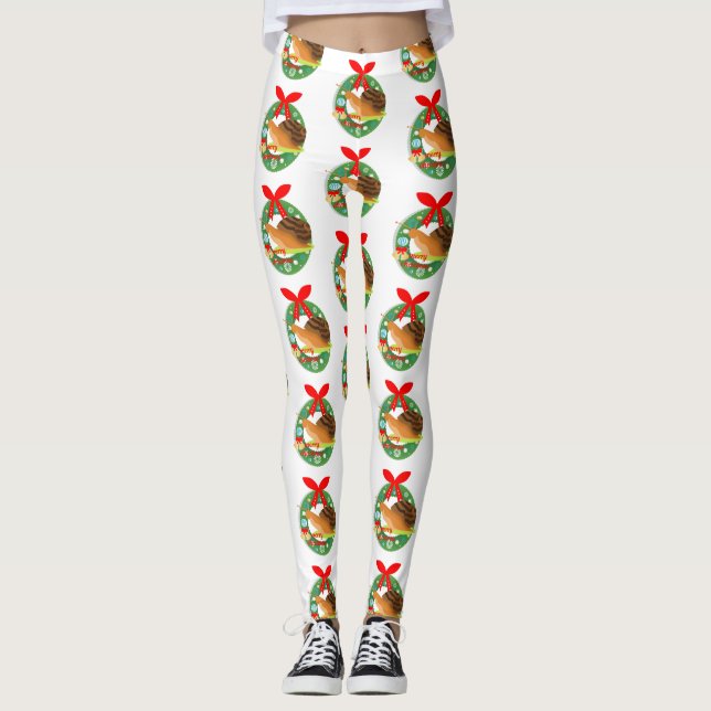 leggings de caracóis de natal alegres (Frente)