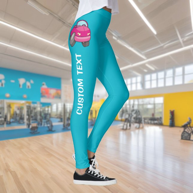 Leggings de Carro de Desenho Rosa (Criador carregado)
