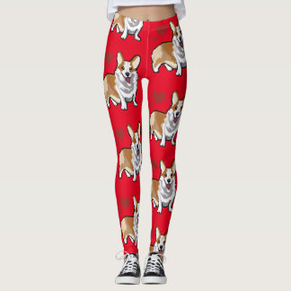 Leggings de Cartoons de Cães Corgi