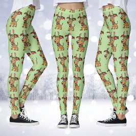 Leggings de Cartoons de Névoa de Natal