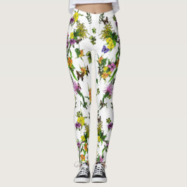 Leggings de Celebração de Flores da Borboleta