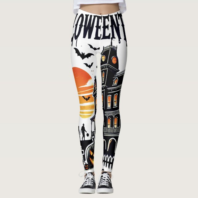 Leggings de Cena de Halloween Spooky (Frente)