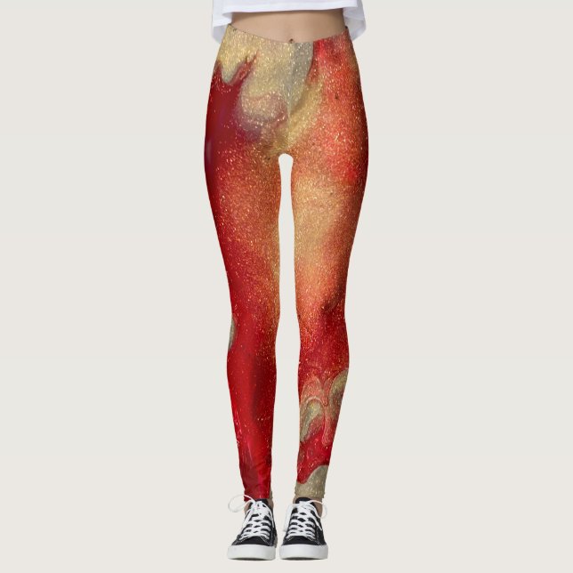 Leggings de chama abstrata (Frente)